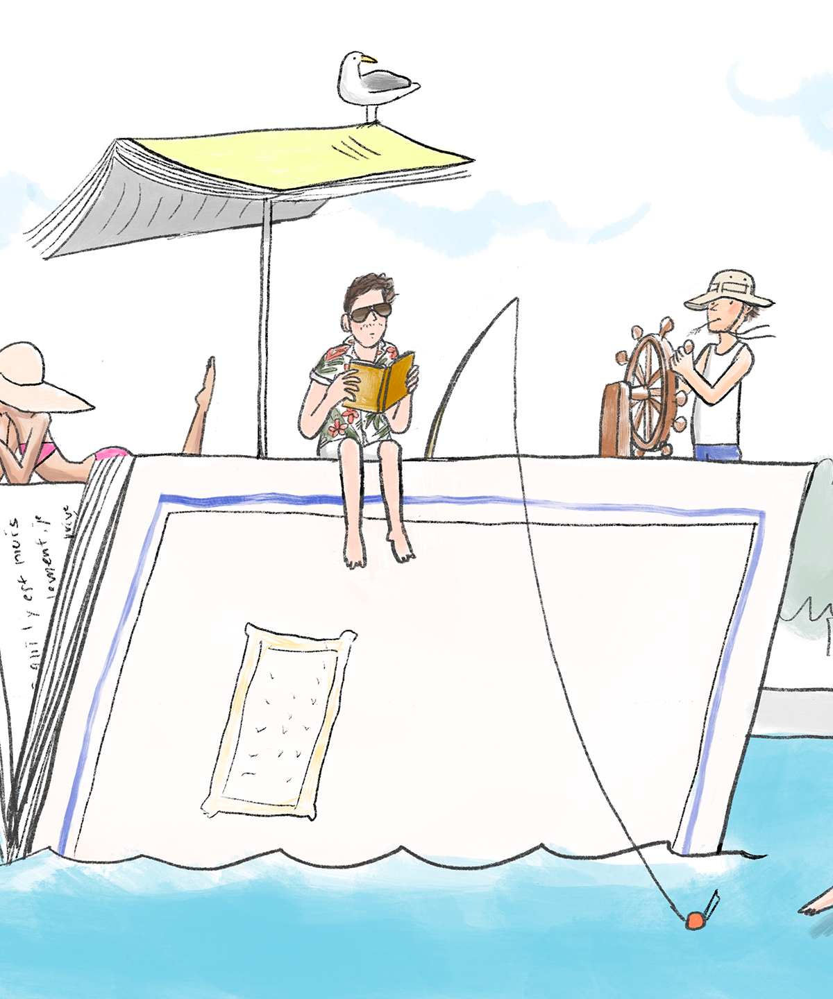 Kiki et Rebecca sont sur un bateau