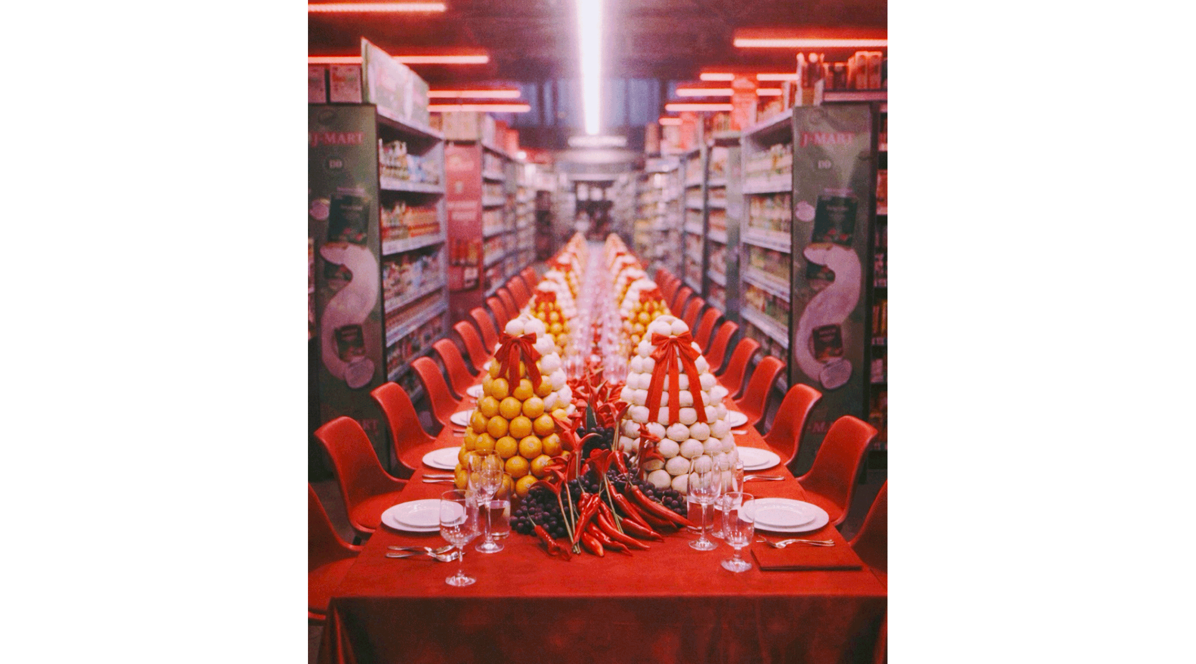 Le banquet dans un supermarché