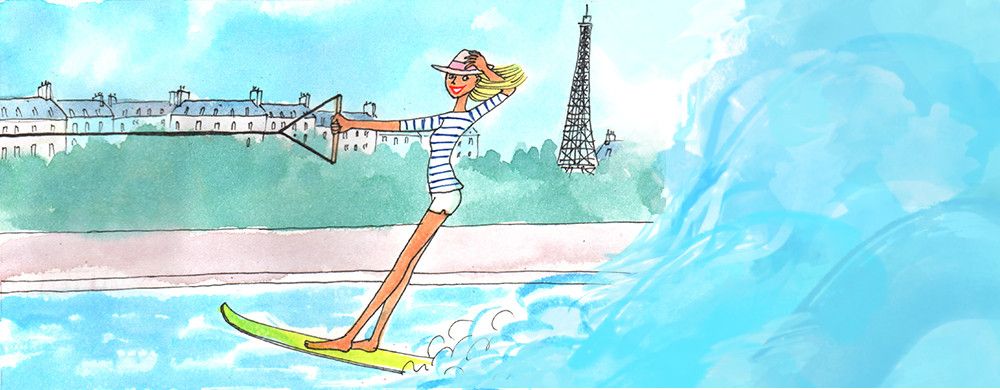 Ski nautique sur la Seine